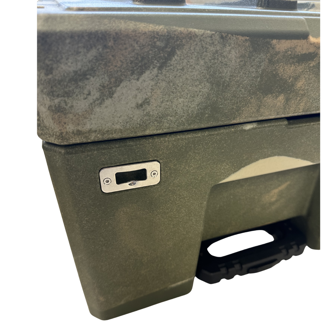 Built-in stainless bottle opener on Cubix 76L cargo case