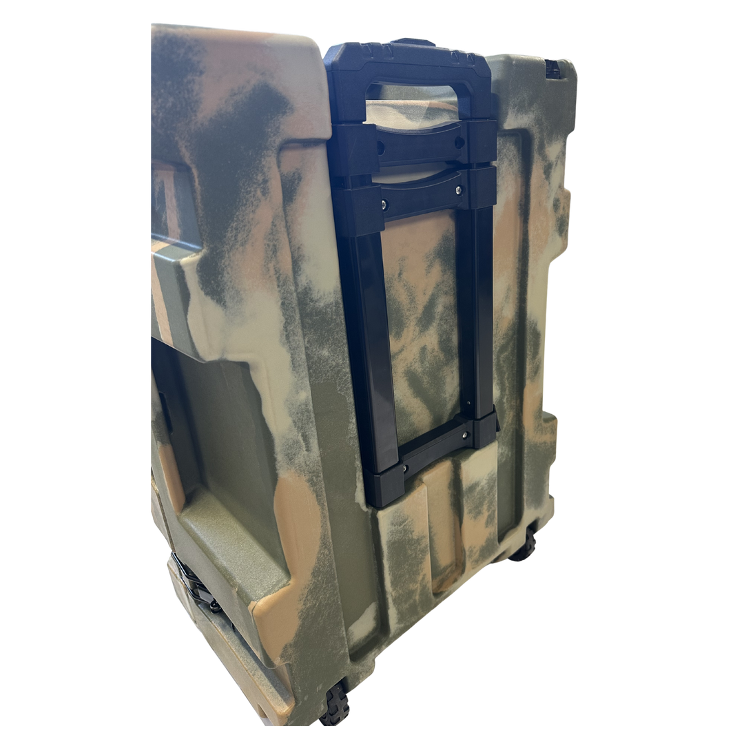 Cubix 76L cargo case with handle collapsed flush for storing