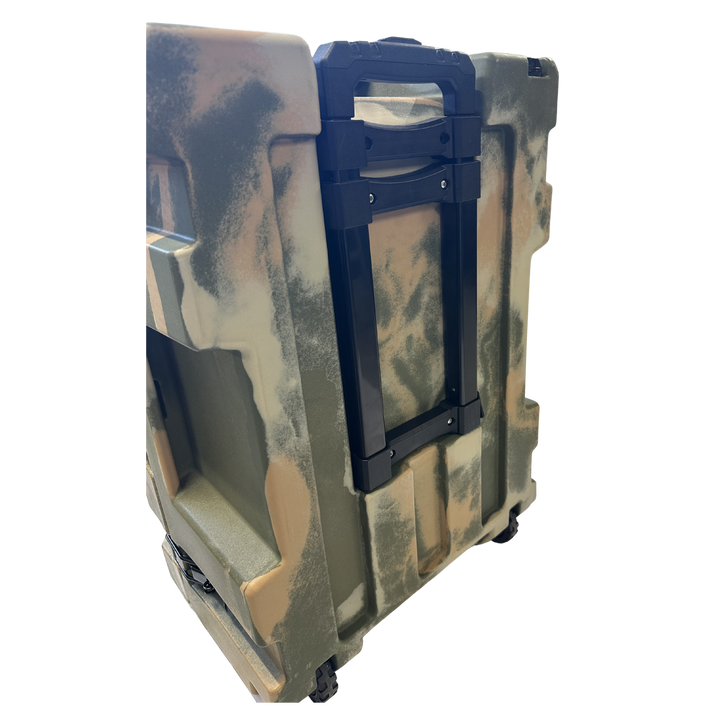Cubix 76L cargo case with handle collapsed flush for storing