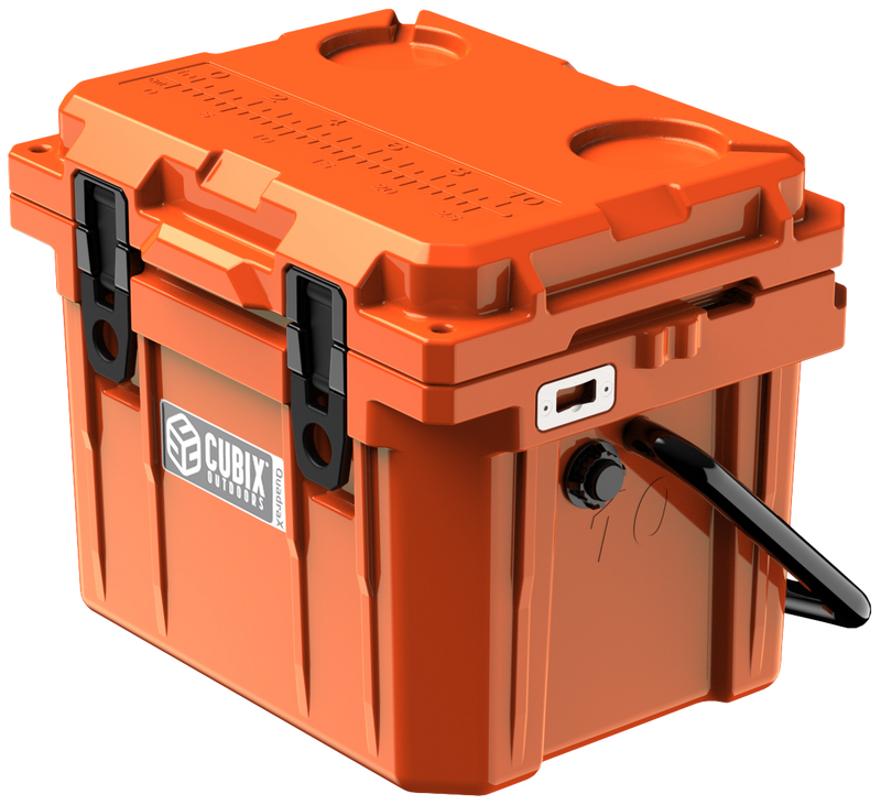 Load image into Gallery viewer, 10 Quart QuadraX Cooler - Rotomolded - Ember Orange
