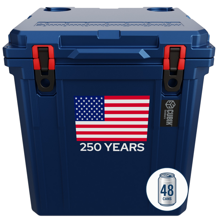 America 250 Free Upgrade-46 Quart Rotomolded Cooler With Wheels - QuadraX