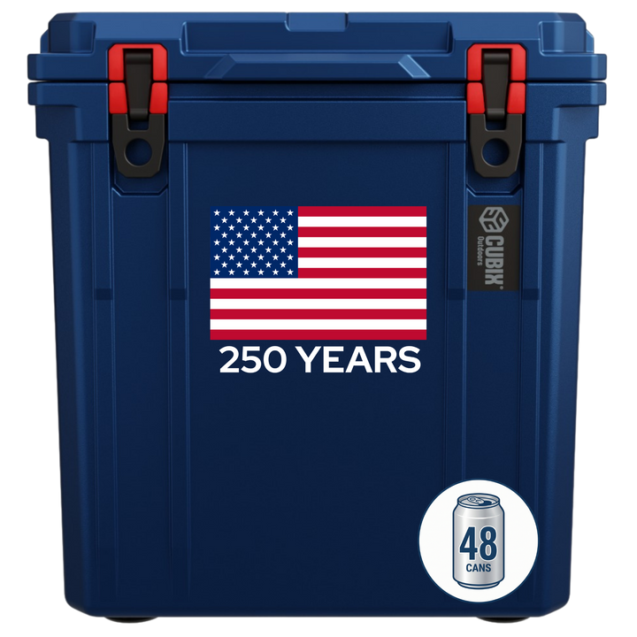 America 250 Free Upgrade-46 Quart Rotomolded Cooler With Wheels - QuadraX