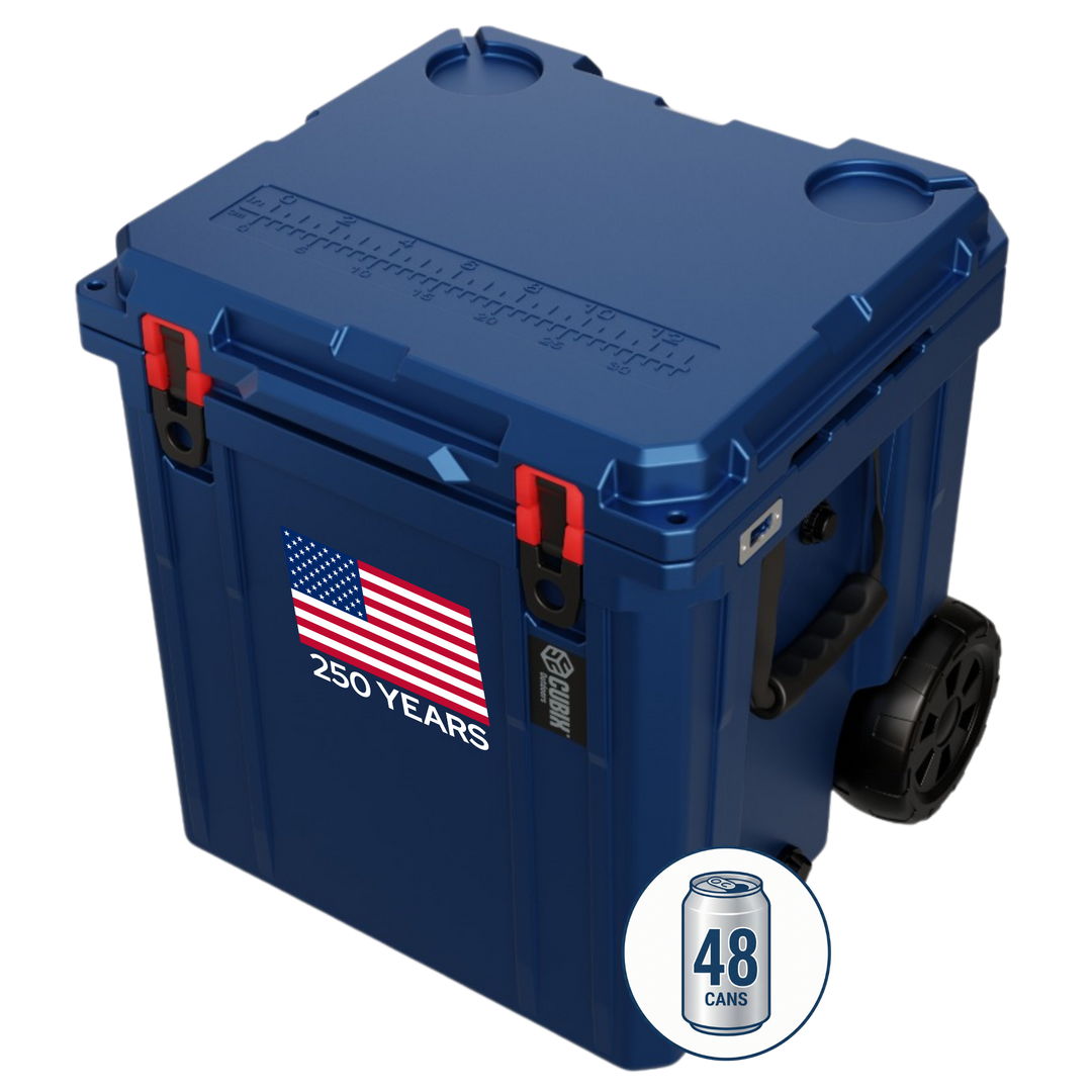 America 250 Free Upgrade-46 Quart Rotomolded Cooler With Wheels - QuadraX
