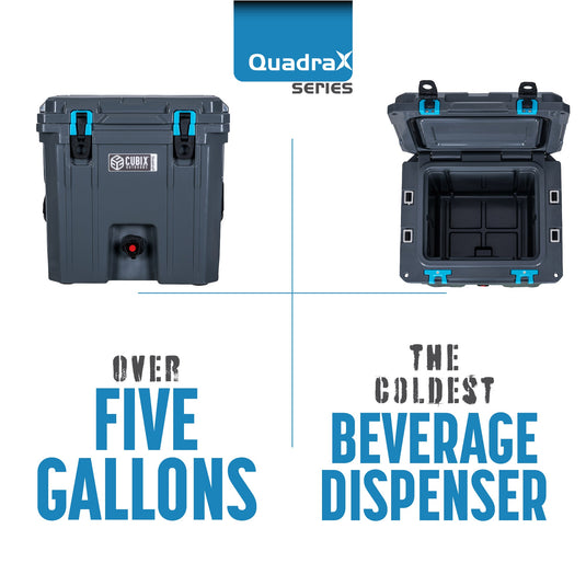 5 Gallon QuadraX Beverage Dispenser - Rotomolded - Ember Orange