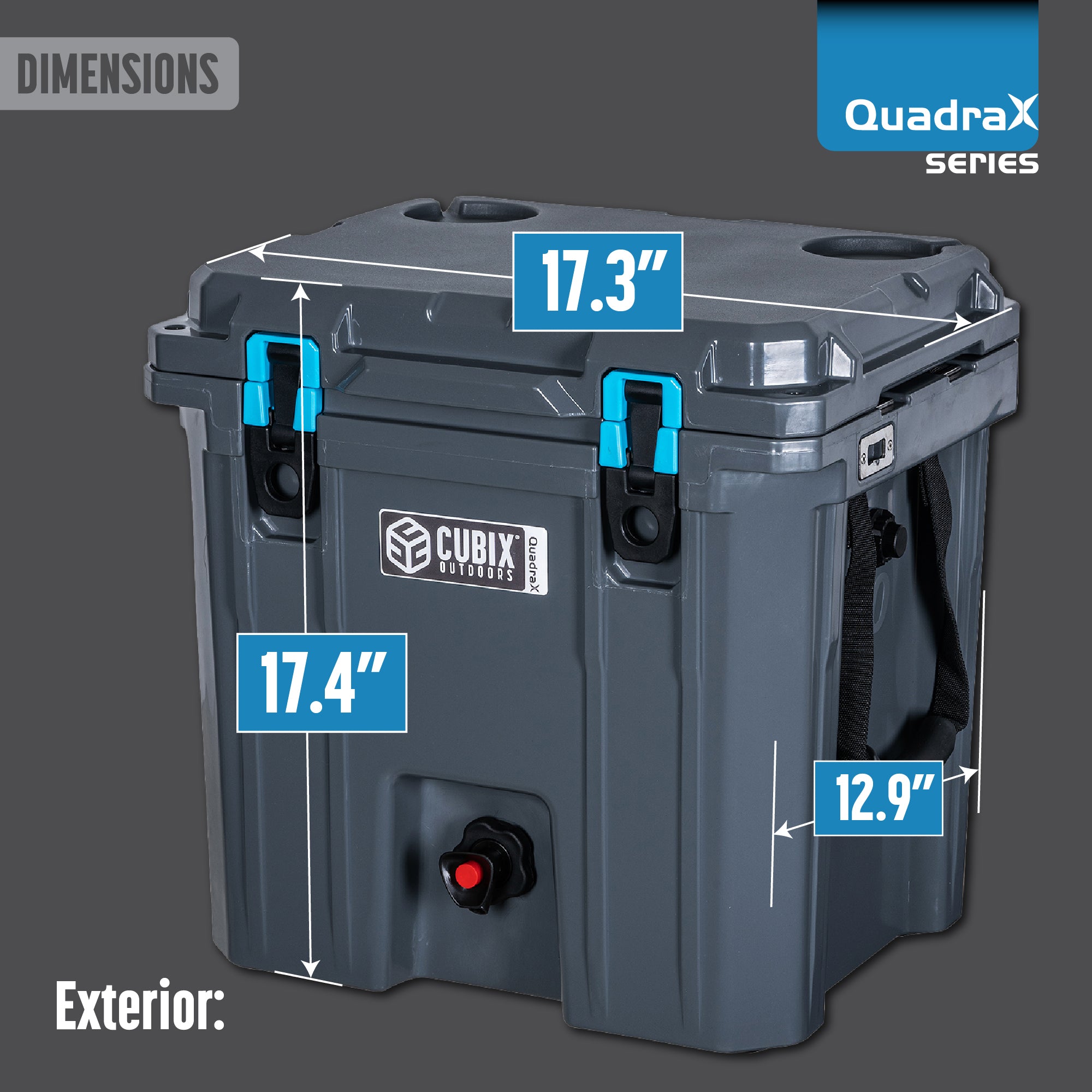 5 Gallon Rotomolded Beverage Dispenser Cooler - QuadraX