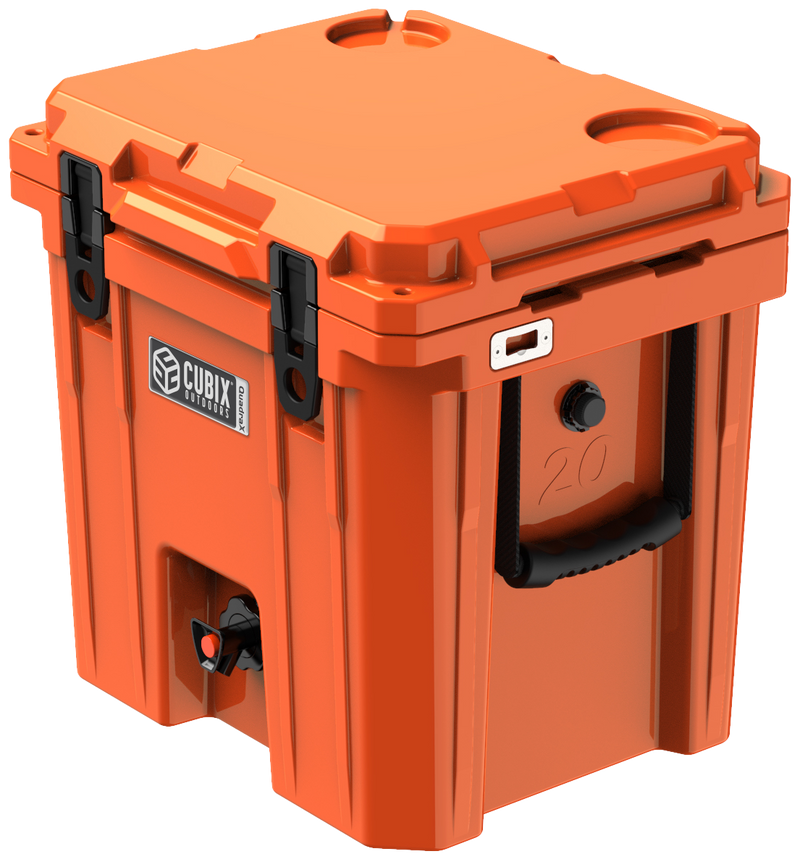 Load image into Gallery viewer, 5 Gallon QuadraX Beverage Dispenser - Rotomolded - Ember Orange
