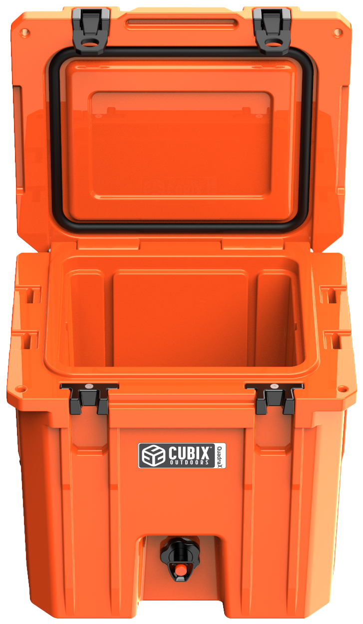 Load image into Gallery viewer, 5 Gallon QuadraX Beverage Dispenser - Rotomolded - Ember Orange
