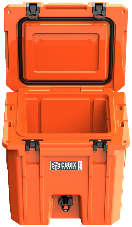5 Gallon QuadraX Beverage Dispenser - Rotomolded - Ember Orange