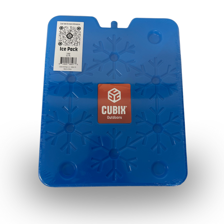 Cubix large reusable ice pack with thin profile. 