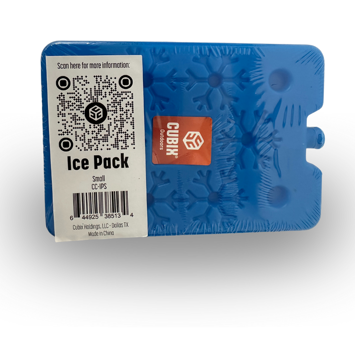 Cubix reusable ice pack keeps items cool longer than cube ice.