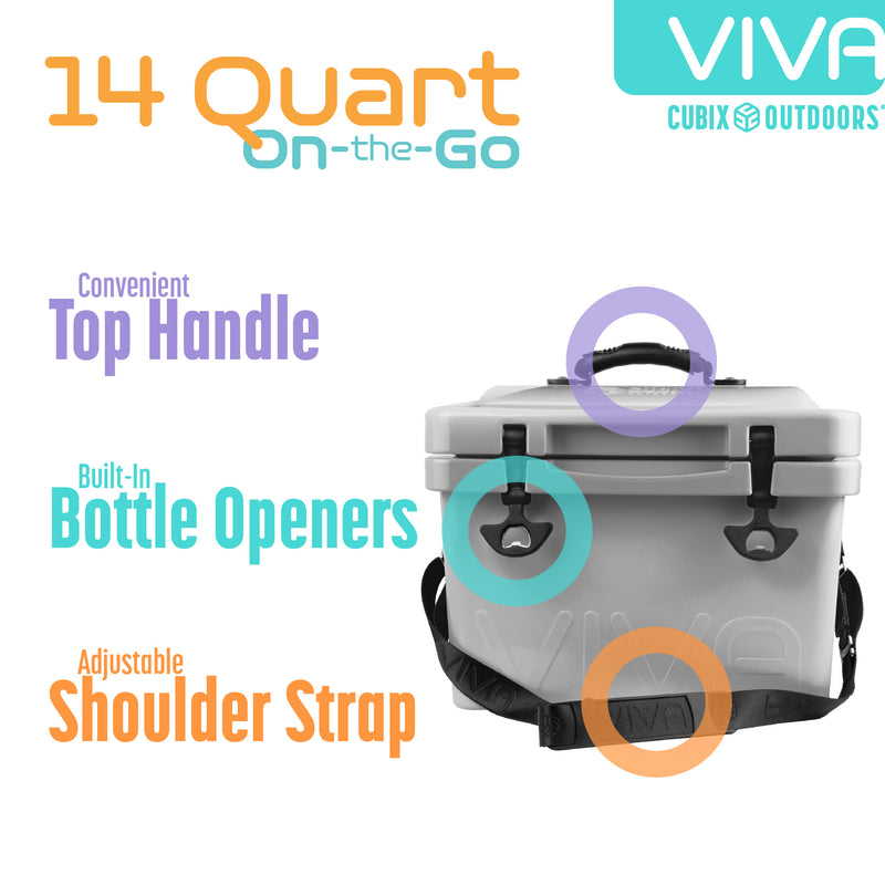 Load image into Gallery viewer, 14 Quart Viva Hard Cooler in Cloud Grey
