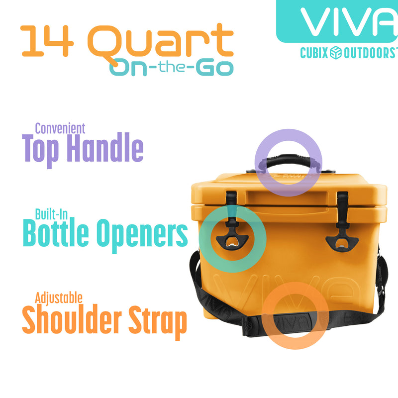 Load image into Gallery viewer, 14 Quart Viva Hard Cooler in Zesty Orange
