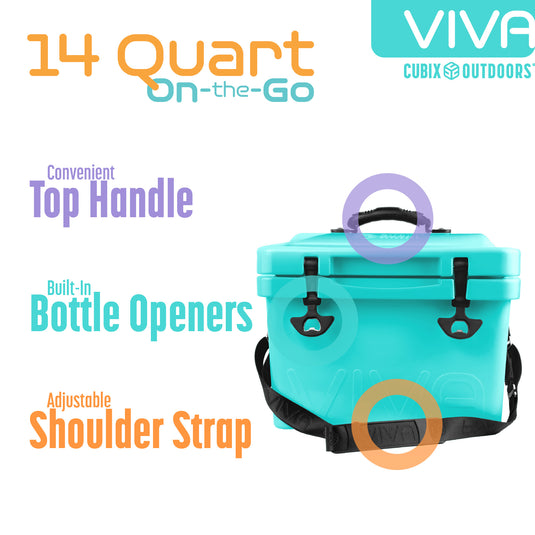 14 Quart Viva Hard Cooler in Turquoise