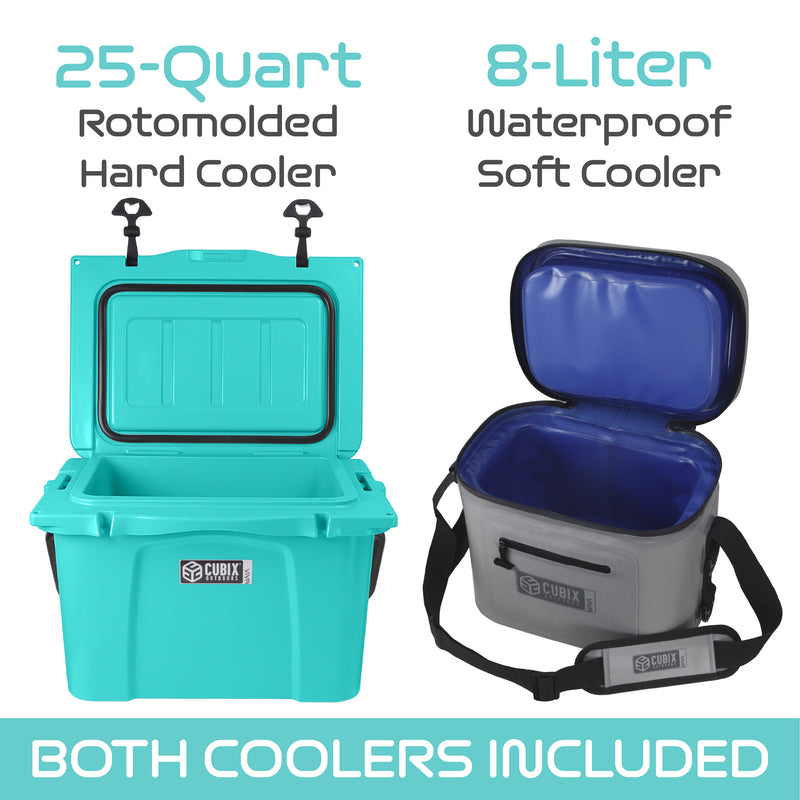 Load image into Gallery viewer, 25 Quart Viva Cooler - Rotomolded - Turquiose
