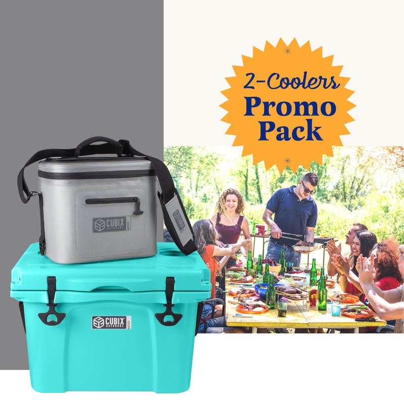 Load image into Gallery viewer, 25 Quart Viva Cooler - Rotomolded - Turquiose
