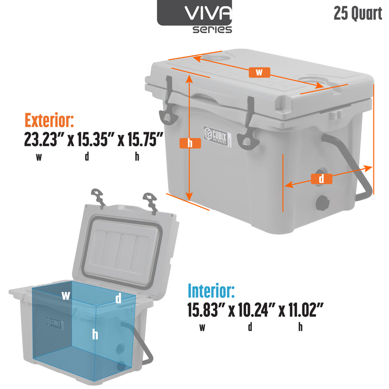 Load image into Gallery viewer, 25 Quart Viva Cooler - Rotomolded - Turquiose
