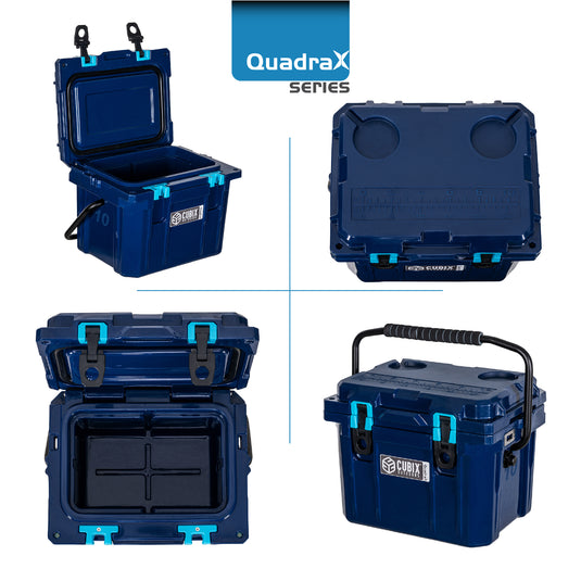 10 Quart QuadraX Cooler - Rotomolded - Abyss Blue