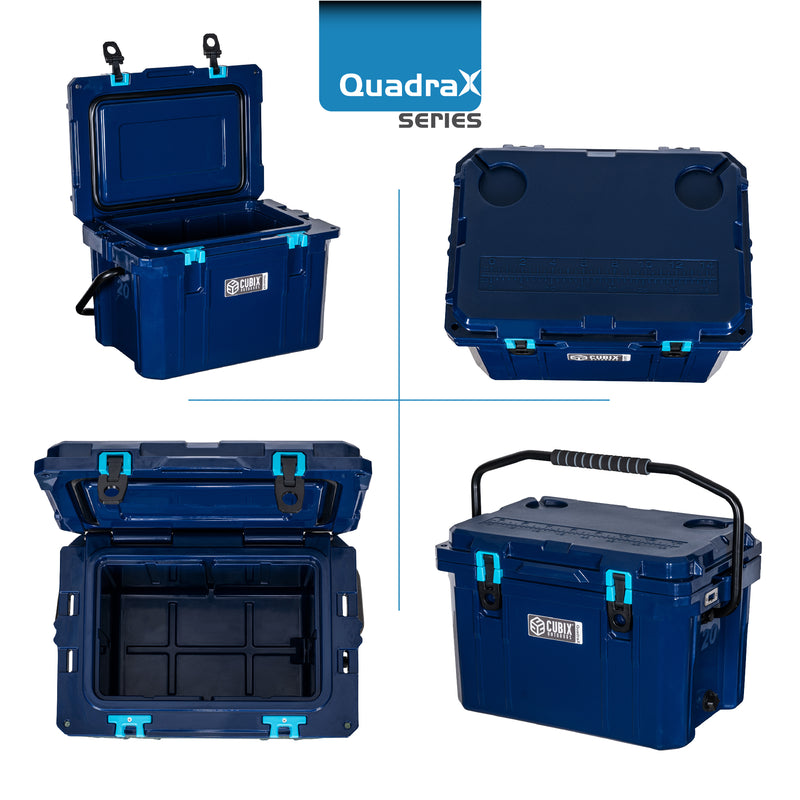 Load image into Gallery viewer, 20 Quart QuadraX Cooler - Rotomolded - Abyss Blue

