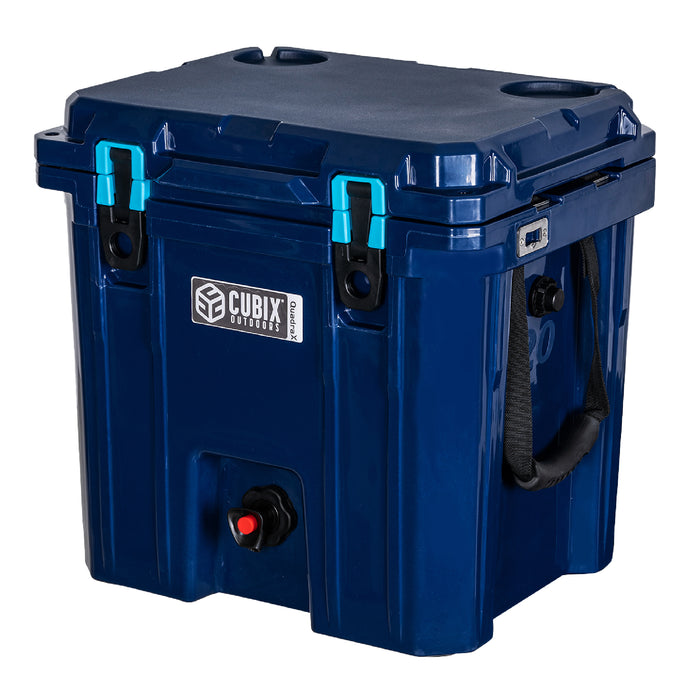 5 Gallon QuadraX Beverage Dispenser - Rotomolded - Abyss Blue