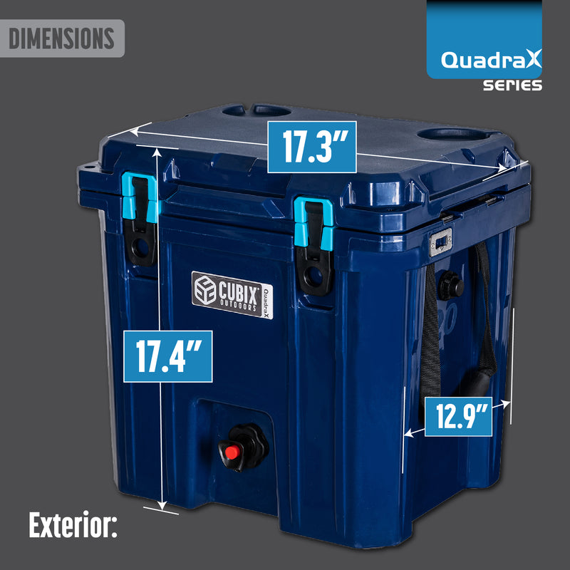 Load image into Gallery viewer, 5 Gallon QuadraX Beverage Dispenser - Rotomolded - Abyss Blue
